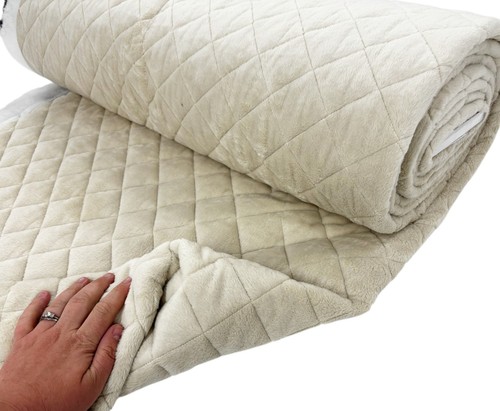 Quilted fabric cream cuddle - quilted,